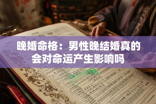 晚婚命格：男性晚结婚真的会对命运产生影响吗