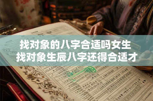 找对象的八字合适吗女生 找对象生辰八字还得合适才行吗