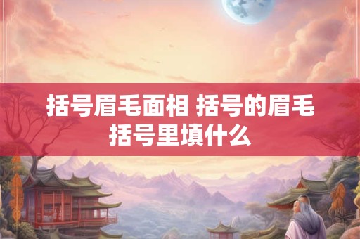 括号眉毛面相 括号的眉毛括号里填什么