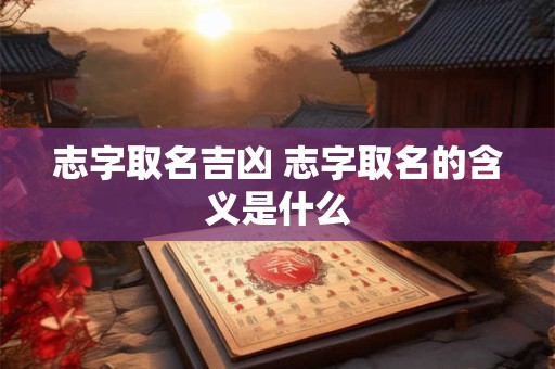 志字取名吉凶 志字取名的含义是什么