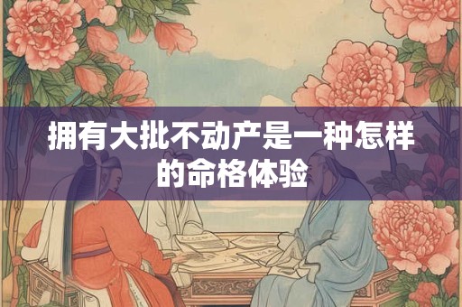 拥有大批不动产是一种怎样的命格体验