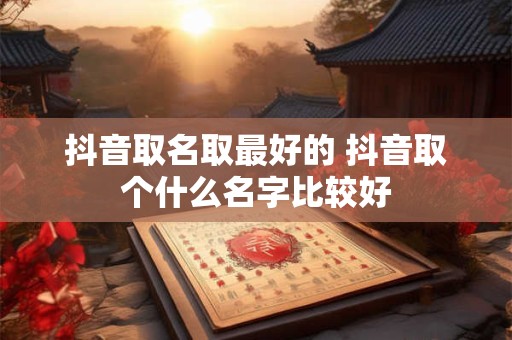 抖音取名取最好的 抖音取个什么名字比较好