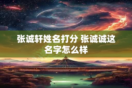 张诚轩姓名打分 张诚诚这名字怎么样
