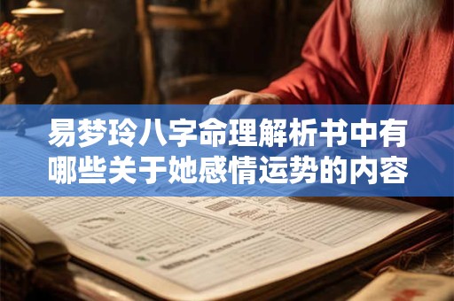 易梦玲八字命理解析书中有哪些关于她感情运势的内容