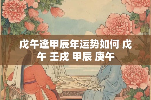 戊午逢甲辰年运势如何 戊午 壬戌 甲辰 庚午