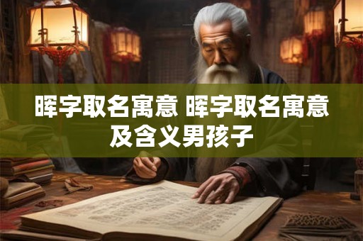 晖字取名寓意 晖字取名寓意及含义男孩子