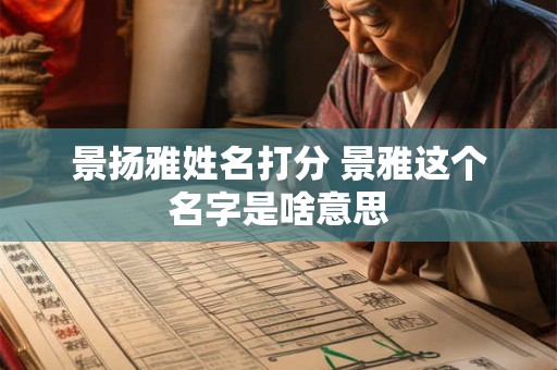 景扬雅姓名打分 景雅这个名字是啥意思