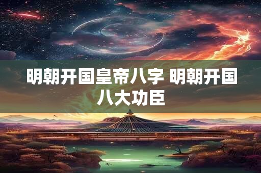 明朝开国皇帝八字 明朝开国八大功臣