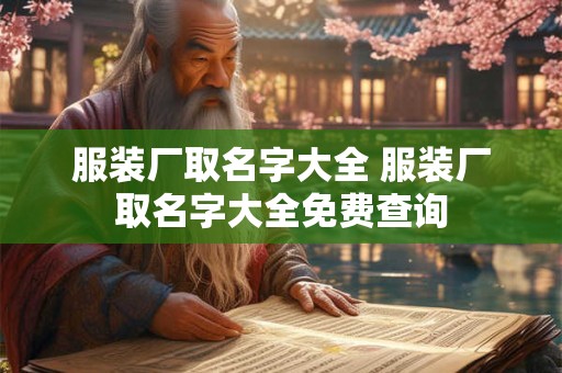 服装厂取名字大全 服装厂取名字大全免费查询