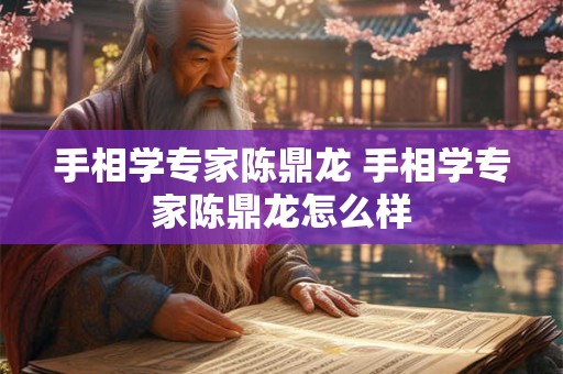 手相学专家陈鼎龙 手相学专家陈鼎龙怎么样