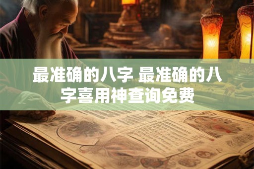 最准确的八字 最准确的八字喜用神查询免费