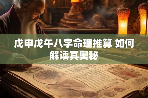 戊申戊午八字命理推算 如何解读其奥秘