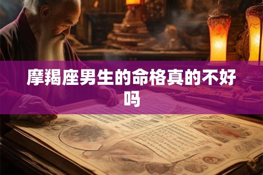 摩羯座男生的命格真的不好吗