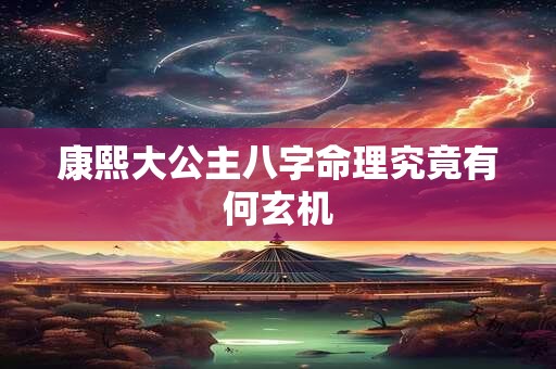 康熙大公主八字命理究竟有何玄机