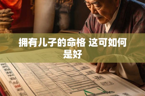 拥有儿子的命格 这可如何是好