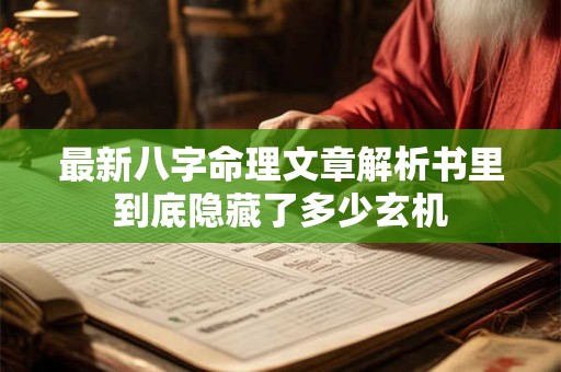 最新八字命理文章解析书里到底隐藏了多少玄机