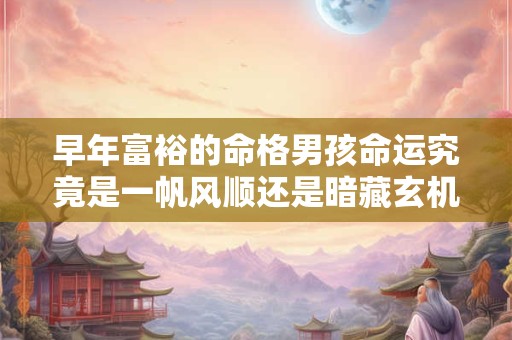 早年富裕的命格男孩命运究竟是一帆风顺还是暗藏玄机 早年富裕的命格男孩命运究竟是一帆风顺还是暗藏玄机