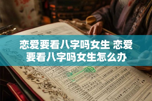 恋爱要看八字吗女生 恋爱要看八字吗女生怎么办