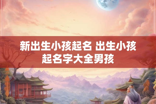 新出生小孩起名 出生小孩起名字大全男孩 新出生小孩起名 出生小孩起名字大全男孩