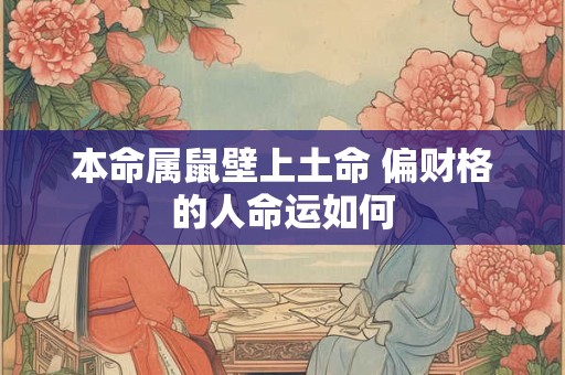 本命属鼠壁上土命 偏财格的人命运如何