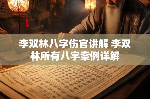 李双林八字伤官讲解 李双林所有八字案例详解