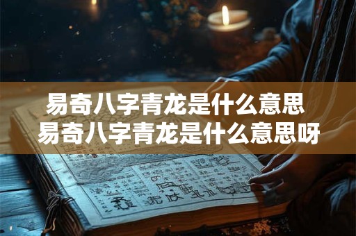 易奇八字青龙是什么意思 易奇八字青龙是什么意思呀
