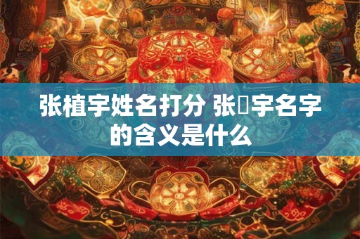 张植宇姓名打分 张芃宇名字的含义是什么 张植宇姓名打分 张芃宇名字的含义是什么