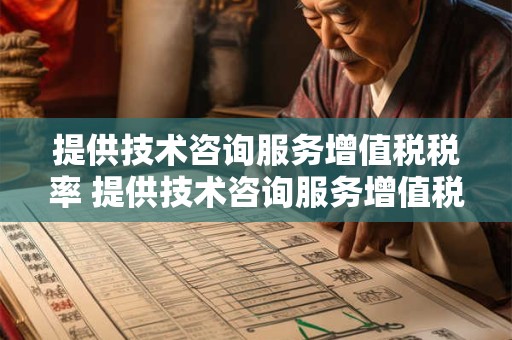 提供技术咨询服务增值税税率 提供技术咨询服务增值税税率是多少