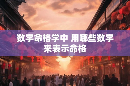 数字命格学中 用哪些数字来表示命格 数字命格学中 用哪些数字来表示命格