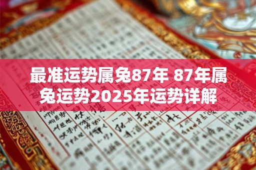 最准运势属兔87年 87年属兔运势2025年运势详解