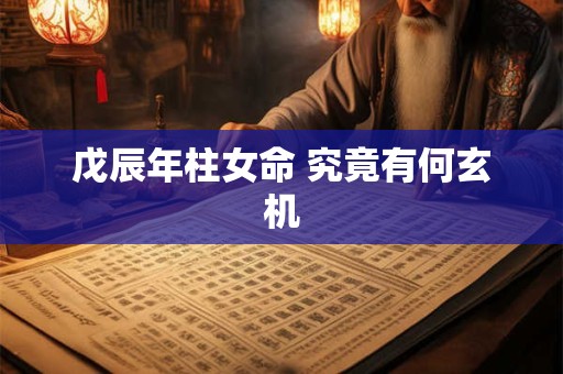 戊辰年柱女命 究竟有何玄机