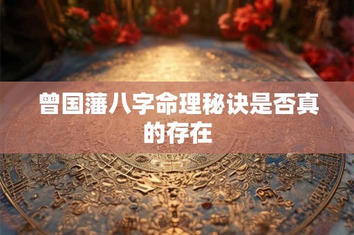 曾国藩八字命理秘诀是否真的存在