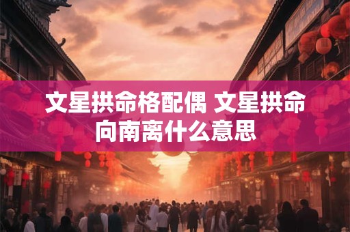文星拱命格配偶 文星拱命向南离什么意思