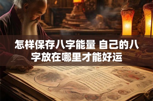 怎样保存八字能量 自己的八字放在哪里才能好运