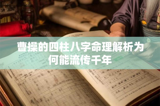曹操的四柱八字命理解析为何能流传千年