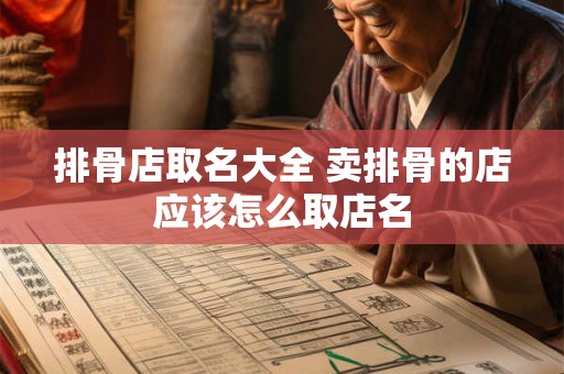 排骨店取名大全 卖排骨的店应该怎么取店名