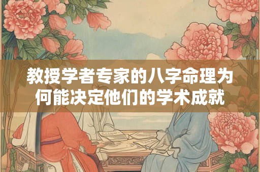教授学者专家的八字命理为何能决定他们的学术成就