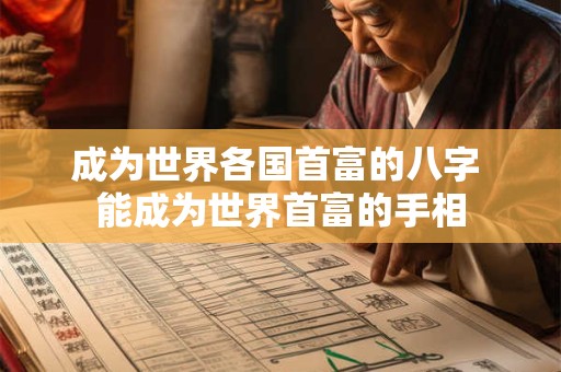 成为世界各国首富的八字 能成为世界首富的手相