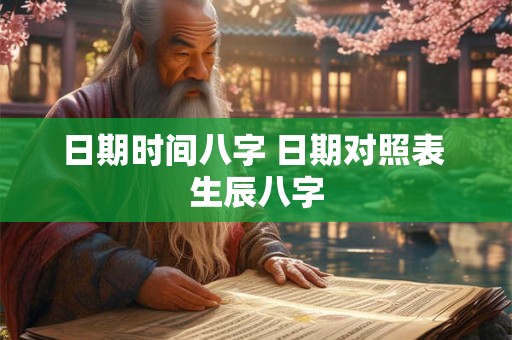 日期时间八字 日期对照表 生辰八字