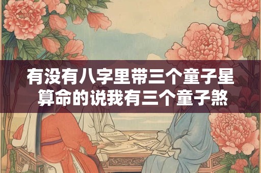 有没有八字里带三个童子星 算命的说我有三个童子煞