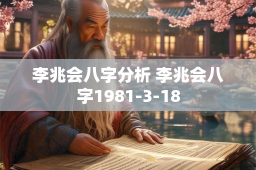 李兆会八字分析 李兆会八字1981-3-18 李兆会八字分析 李兆会八字1981-3-18