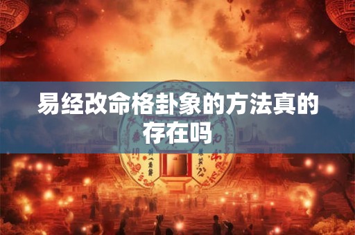 易经改命格卦象的方法真的存在吗