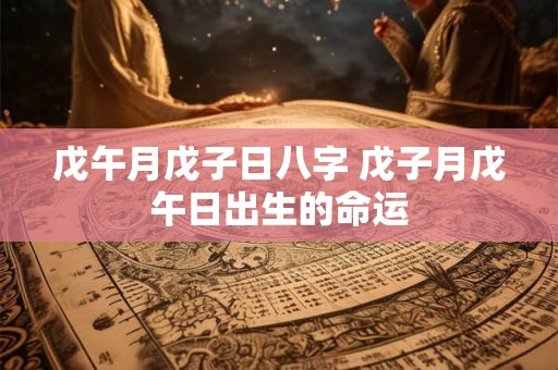 戊午月戊子日八字 戊子月戊午日出生的命运