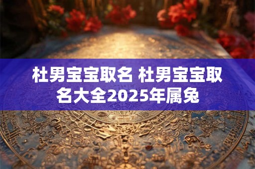 杜男宝宝取名 杜男宝宝取名大全2025年属兔
