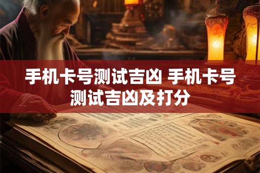 手机卡号测试吉凶 手机卡号测试吉凶及打分