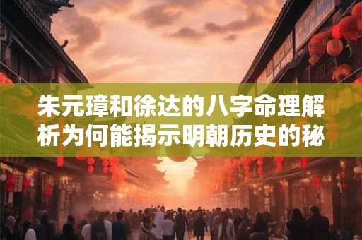 朱元璋和徐达的八字命理解析为何能揭示明朝历史的秘密