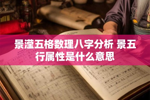 景滢五格数理八字分析 景五行属性是什么意思