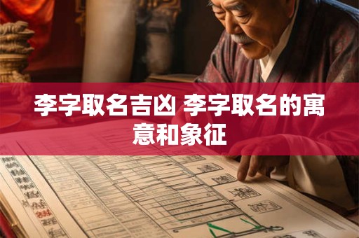 李字取名吉凶 李字取名的寓意和象征