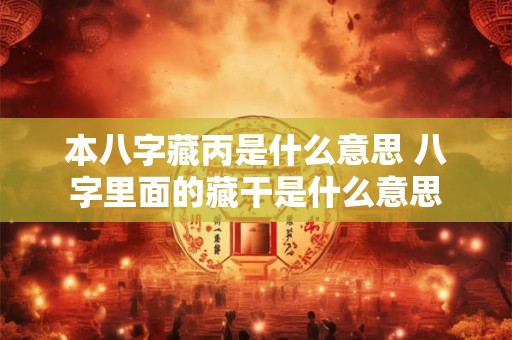 本八字藏丙是什么意思 八字里面的藏干是什么意思