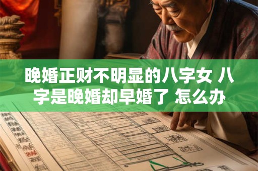 晚婚正财不明显的八字女 八字是晚婚却早婚了 怎么办
